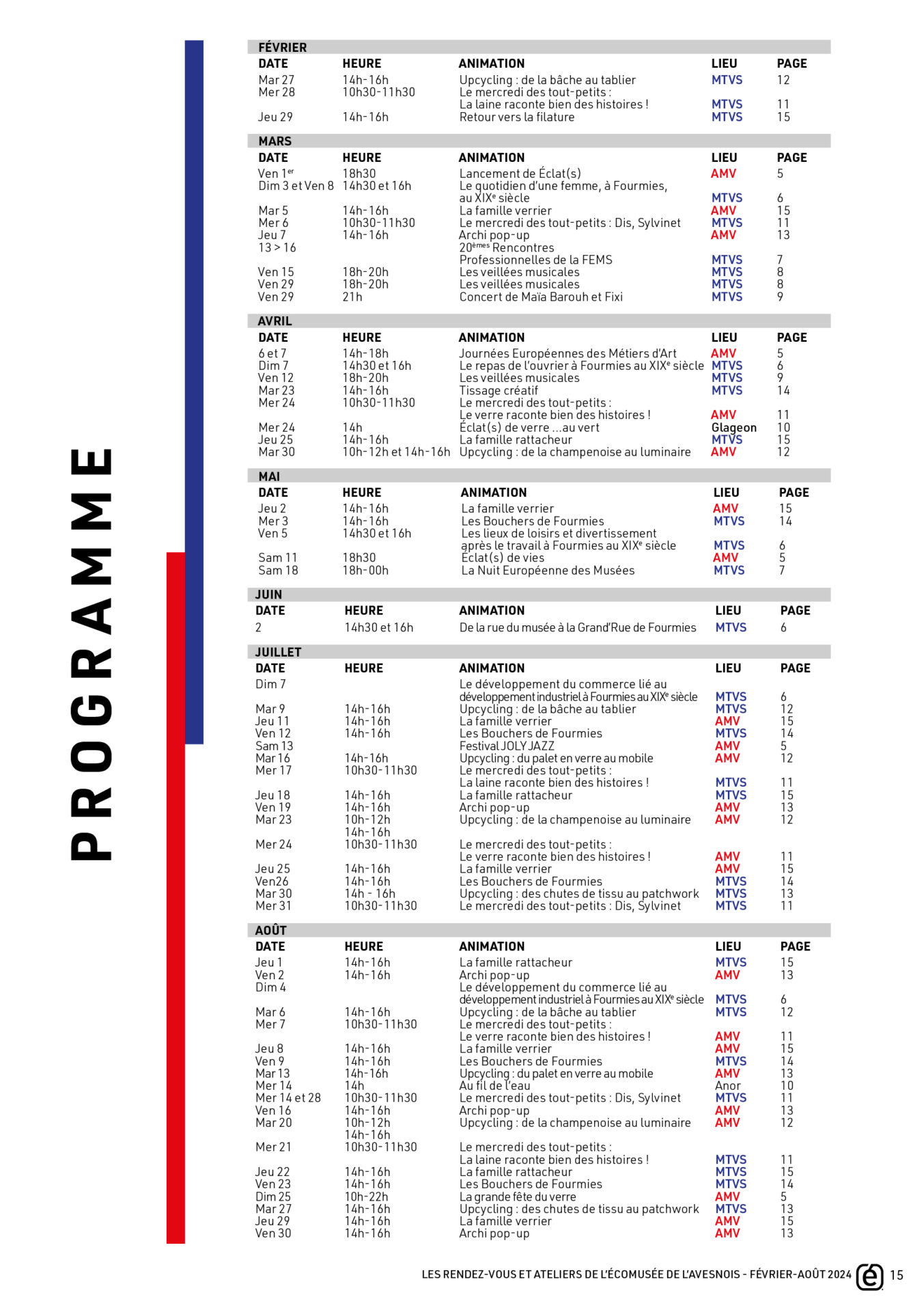 Agenda février aout 2024 Ecomusée de l'Avesnois - page 15 - programme