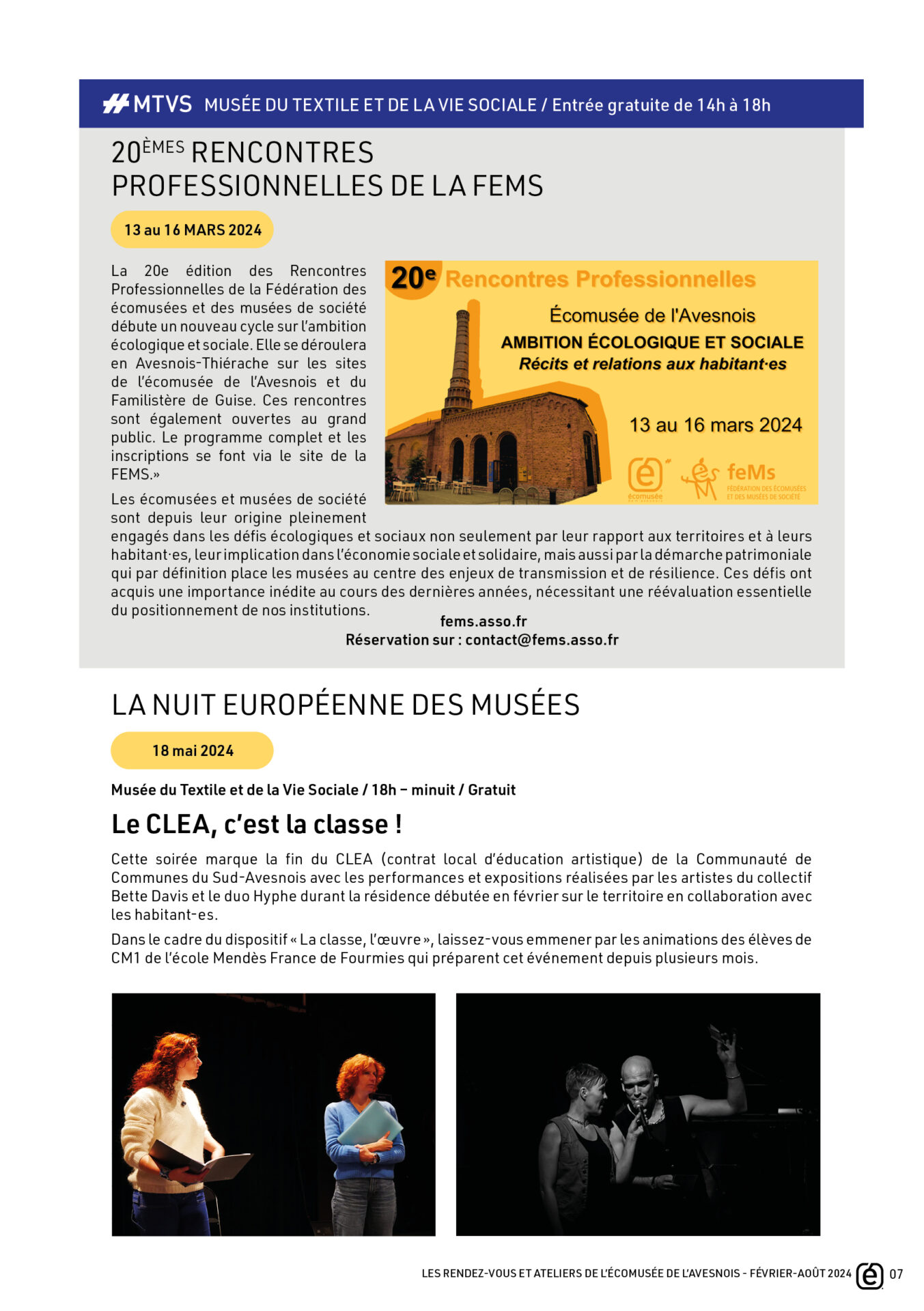 Agenda février aout 2024 Ecomusée de l'Avesnois - page 6 - fems clea
